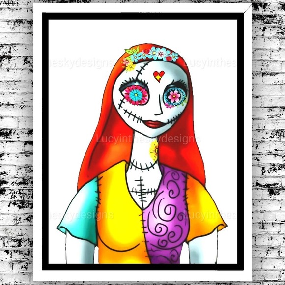 Sally Skellington Nightmare Before Christmas Halloween Art Print 8.5x11 - Picture 1 of 5